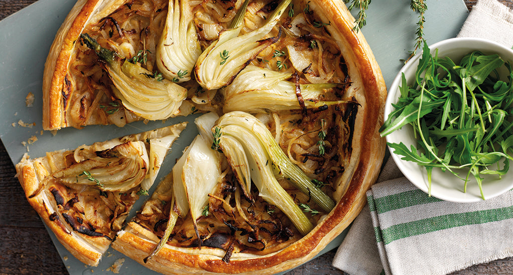 Fennel Tart with Maille Parmesan and Basil Mustard