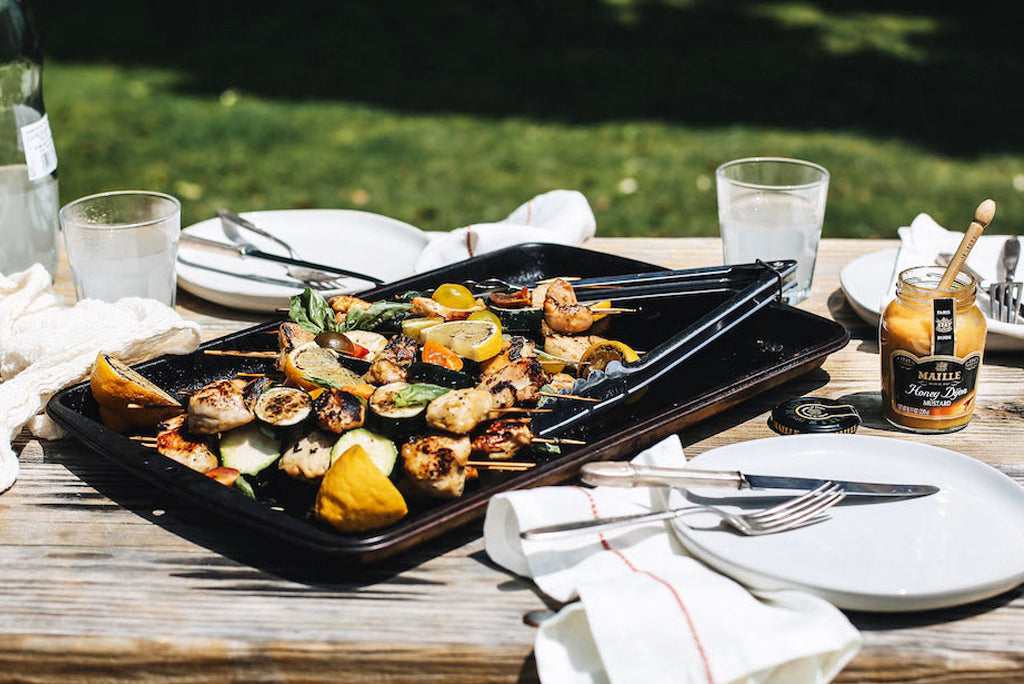 Honey Dijon Grilled Chicken and Zucchini Skewers