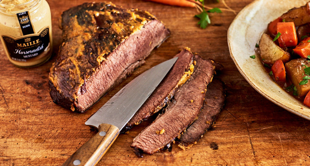 Horseradish Mustard and Beer Braised Brisket