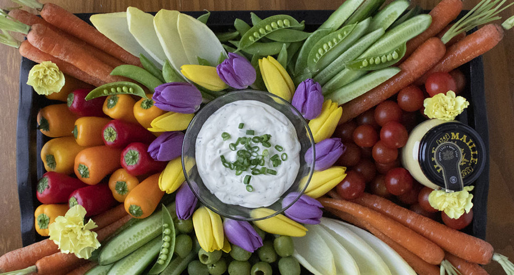 Mustard and Herb Dip with Spring Crudités Platter