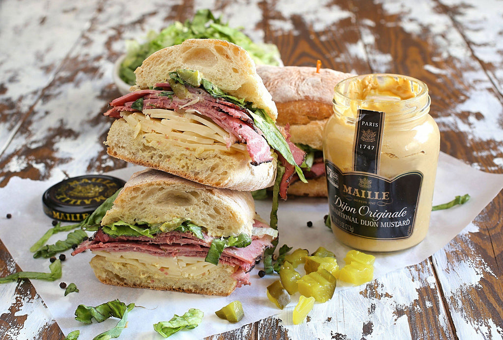 Loaded Pastrami and Swiss Sandwich