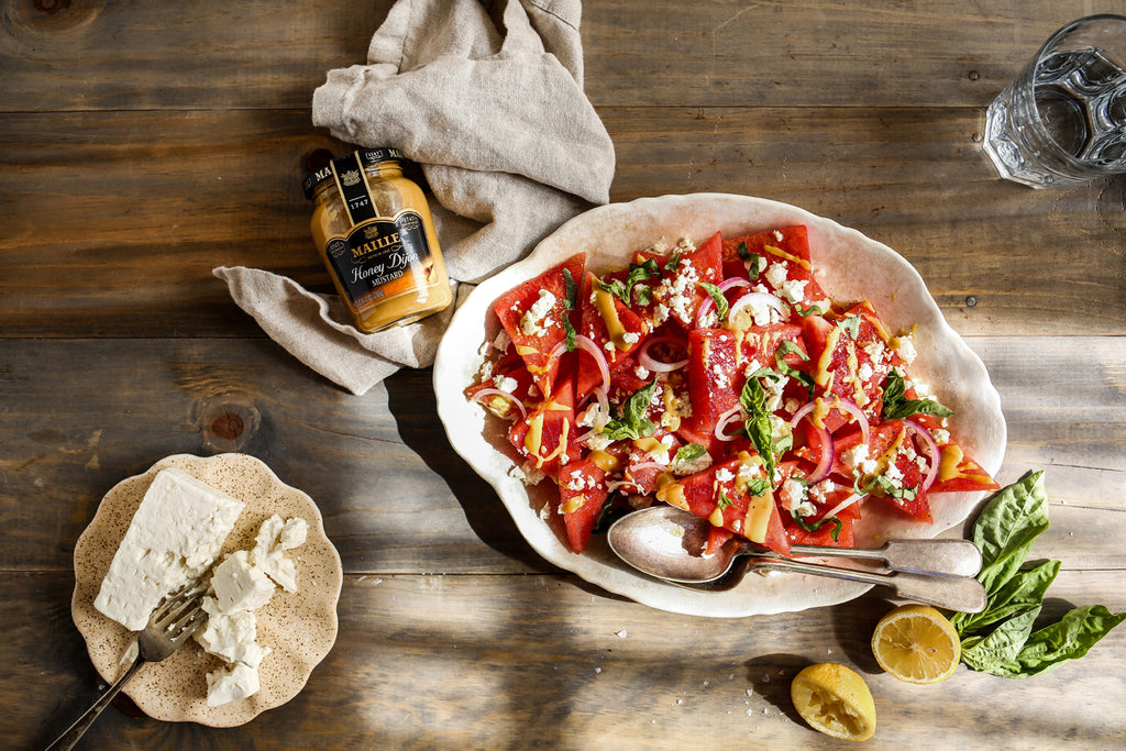 Watermelon, Feta and Mustard Salad