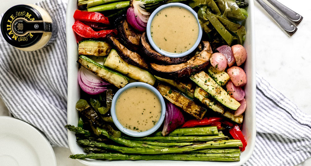 Grilled Vegetables and Mustard Sauce
