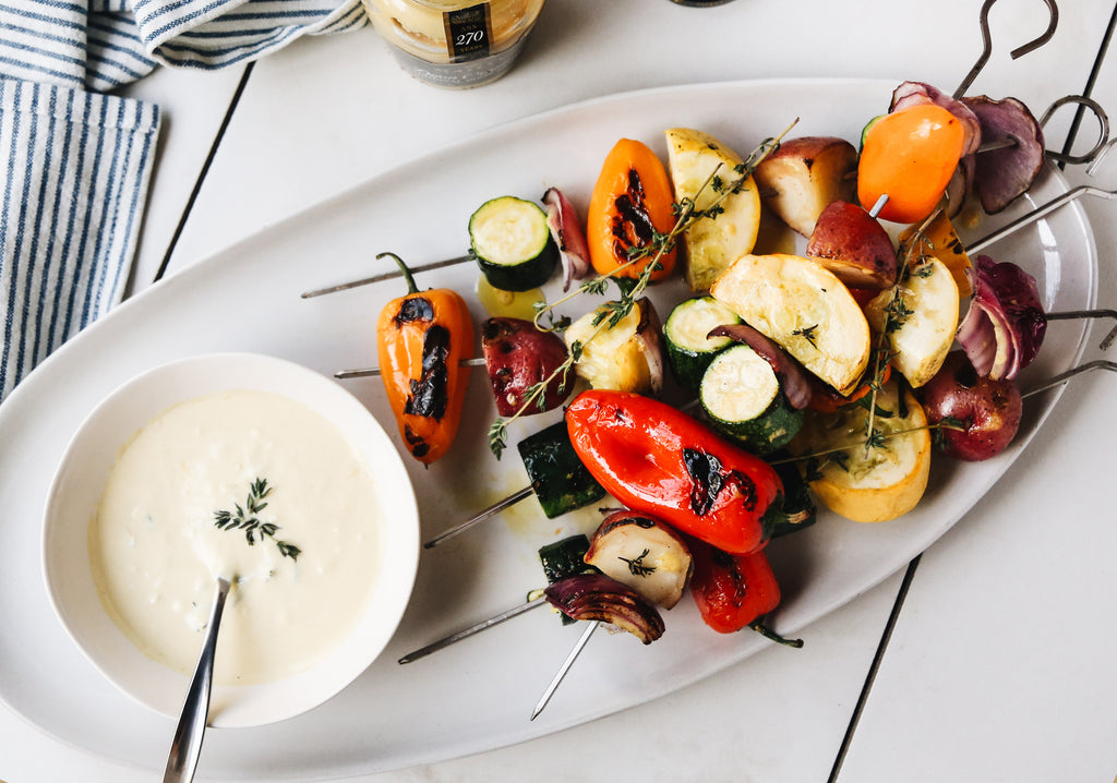 Marinated Grilled Vegetables with Dijon Dipping Sauce