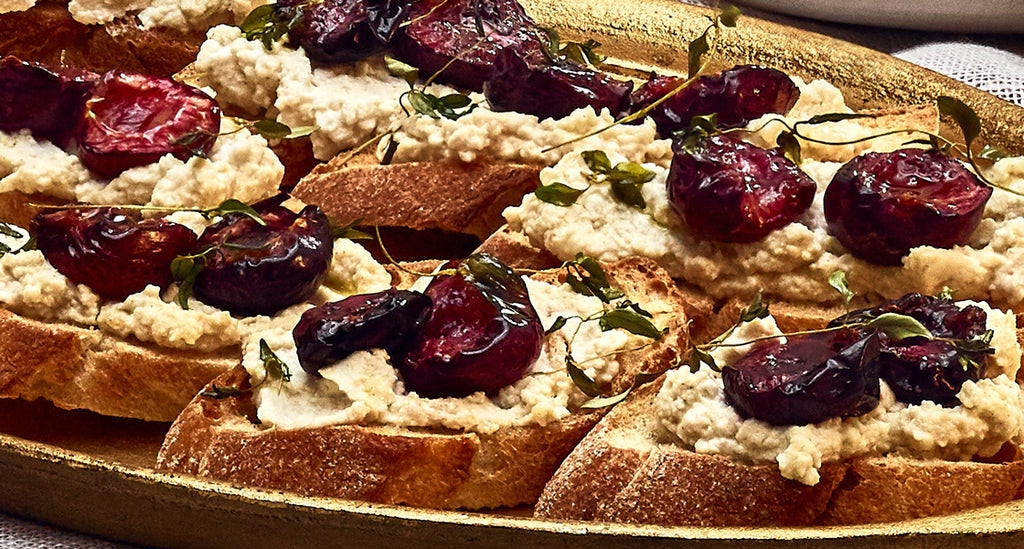 Crostini with Ricotta and Roasted Cherries
