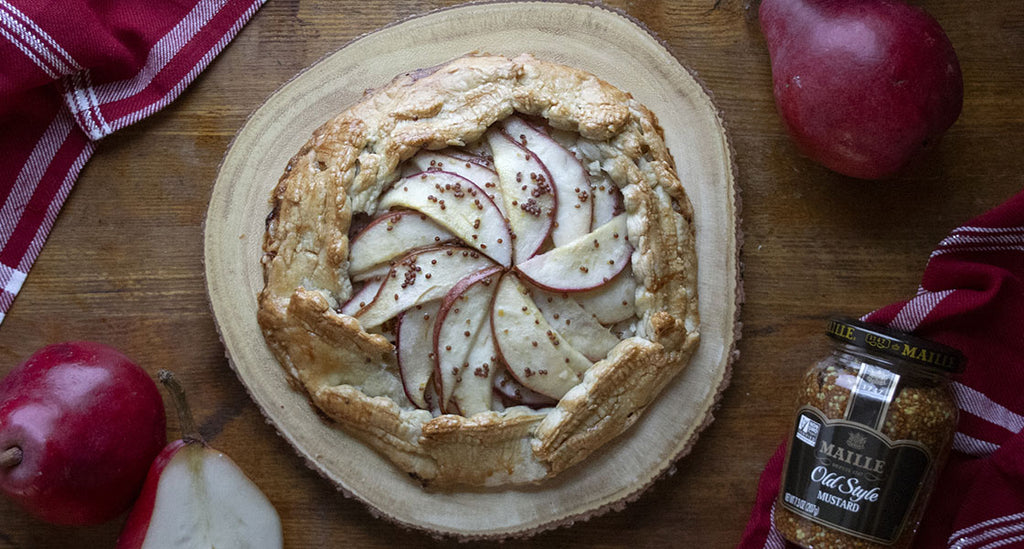 Red Pear, Cheddar and Mustard Galette