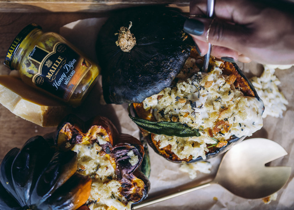 Orzo Stuffed Roasted Squash Bowls