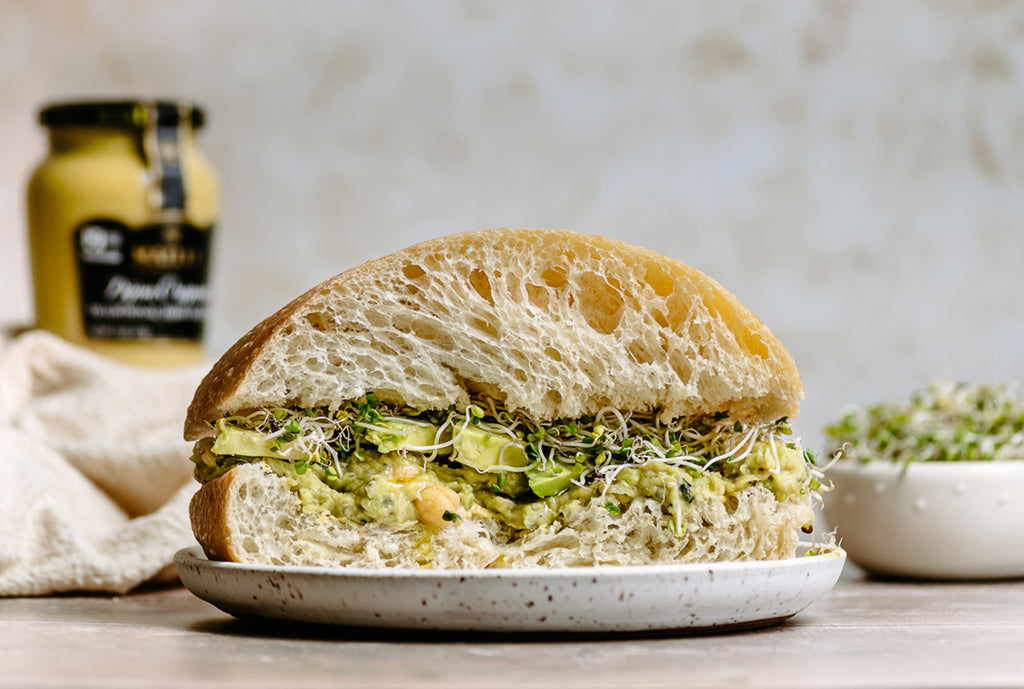 Chickpea Avocado Salad Sandwich with Maille Dijon Originale
