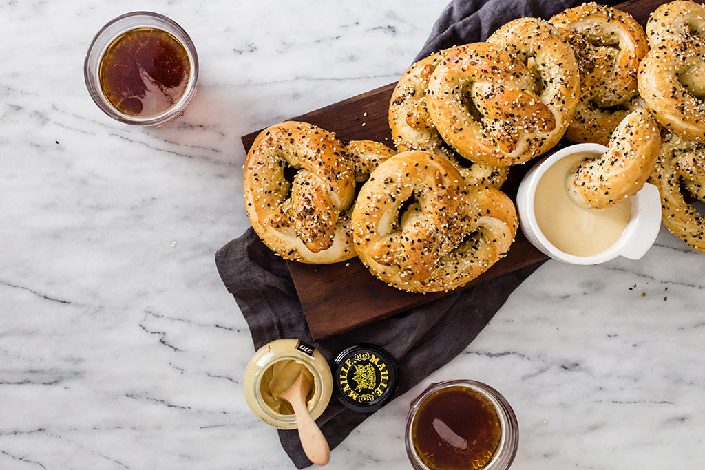 Everything Pretzels with Honey Mustard Dipping Sauce